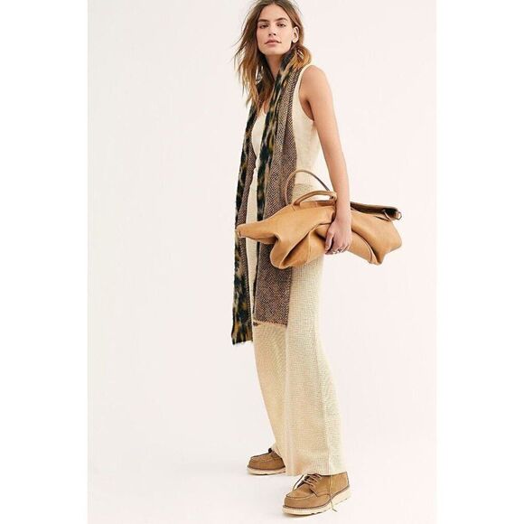 NEW FREE PEOPLE FP BEACH Sz S VERO ONE PIECE LINEN KNIT JUMPSUIT NEUTRAL - Picture 1 of 4